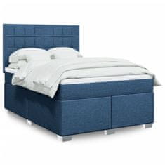 shumee Boxspring posteľ s matracom modrý 140x190 cm látka