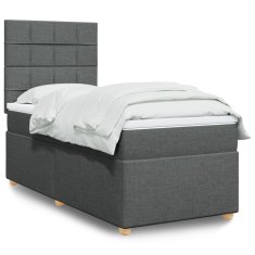 shumee Boxspring posteľ s matracom tmavosivá 90x200 cm látka