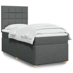 shumee Boxspring posteľ s matracom tmavosivá 100x200 cm látka