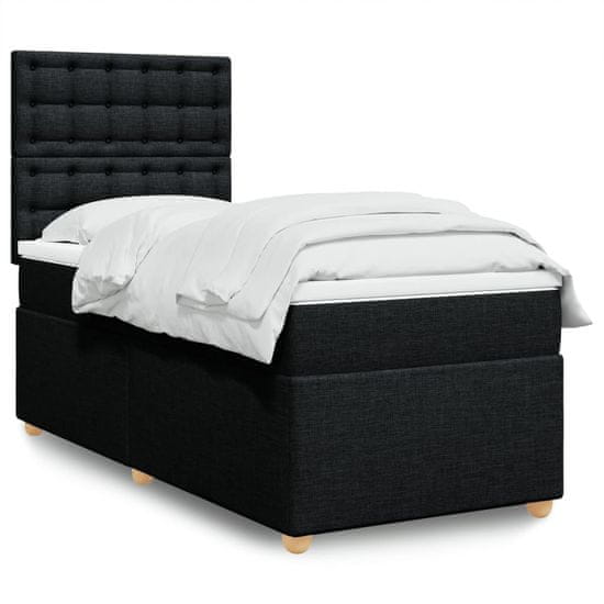 shumee Boxspring posteľ s matracom čierna 100x200 cm látka