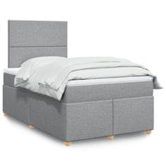 shumee Boxspring posteľ s matracom bledosivá 120x200 cm látka