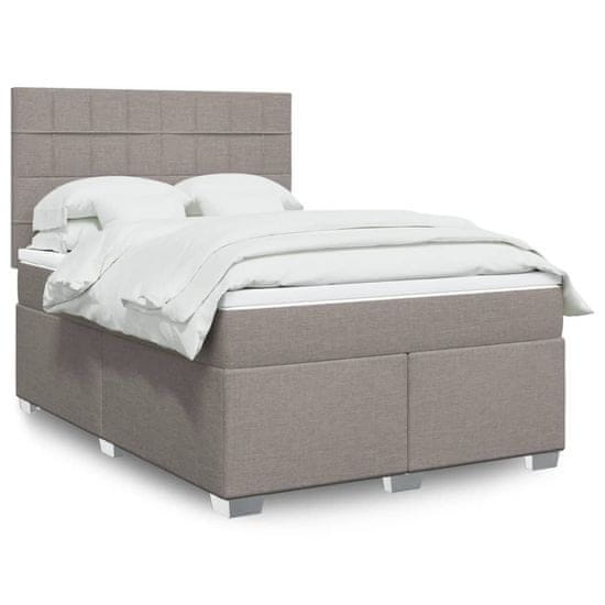 shumee Posteľný rám boxspring s matracom sivohned 140x200 cm látka