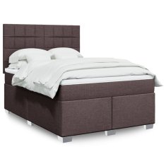 shumee Boxspring posteľ s matracom tmavohnedá 140x200 cm látka