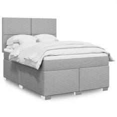 shumee Boxspring posteľ s matracom svetlosivá 100x200 cm látka