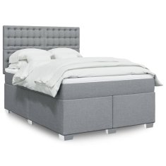 shumee Boxspring posteľ s matracom svetlosivá 100x200 cm látka