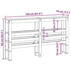 Vidaxl Čelo postele s policami voskovo hnedé 150 cm masívna borovica