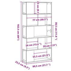 Petromila vidaXL Knižnica 5 políc dub sonoma 80,5x23,5x162,5 cm kompozitné drevo