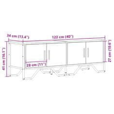 Vidaxl TV skrinka dub sonoma 122x34x41 cm kompozitné drevo