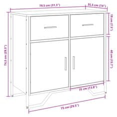 Petromila vidaXL Komoda dymový dub 79,5x35,5x74,5 cm kompozitné drevo