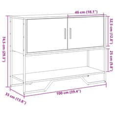 Petromila vidaXL Konzolový stolík sivý sonoma 100x35x74,5 cm kompozitné drevo