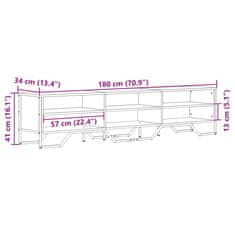 Vidaxl TV skrinka dub sonoma 180x34x41 cm kompozitné drevo