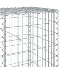 Vidaxl Gabiónový kôš s krytom 1200x50x100 cm pozinkované železo