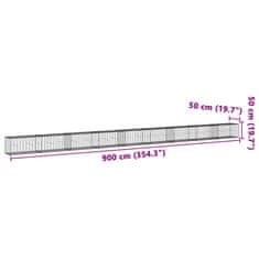 Petromila vidaXL Gabiónový kôš s krytom 900x50x50 cm pozinkované železo
