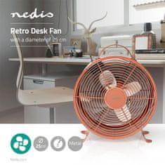 Nedis Ventilátor stolový 25cm 20W Nedis FNCL10PK20 Vintage ružový