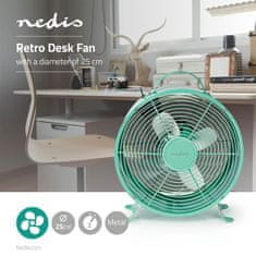 Nedis Ventilátor stolový 25cm 20W Nedis FNCL10TQ20 tyrkysový