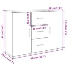 Petromila vidaXL Komoda lesklá biela 90,5x29,5x65 cm kompozitné drevo