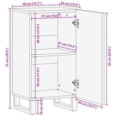 Petromila vidaXL Komoda hnedá 40x34x75 cm mangovníkový masív