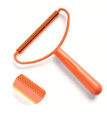 Camerazar Ručný holiaci strojček 2 v 1 na svetre a vlasy, oranžový, šírka 10 cm, z odolného plastu