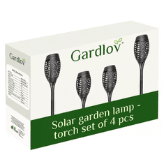 Gardlov Solárna záhradná LED lampa s efektom horiaceho plameňa, 4 ks, teplá biela, 7 x 51 cm