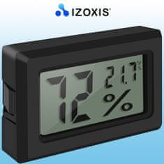 Izoxis 2v1 digitálny teplomer a vlhkomer s veľkým displejom, rozsah merania -50°C až 70°C a vlhkosť 10 % RH až 99 % RH