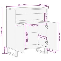 Petromila vidaXL Komoda 60x34x75 cm, akáciový masív