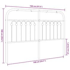 Vidaxl Kovové čelo postele biele 140 cm