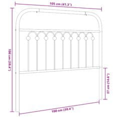 Vidaxl Kovové čelo postele čierne 100 cm