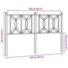 Vidaxl Kovové čelo postele čierne 120 cm