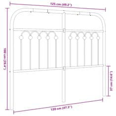 Vidaxl Kovové čelo postele čierne 120 cm