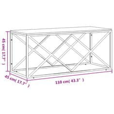 Vidaxl Konferenčný stolík nehrdzavejúca oceľ a recyklovaný masív