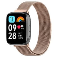 BStrap Milanese remienok na Xiaomi Redmi Watch 3 Active / Lite, rose gold