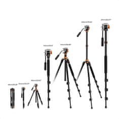 K&F Concept K234A7 statív/monopod s pákovou fluidnou hlavou 200cm