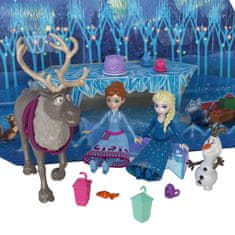 Mattel Frozen Adventní kalendář s malými panenkami Annou a Elsou 2024, 24 překvapení HWX20