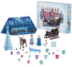 Mattel Frozen Adventní kalendář s malými panenkami Annou a Elsou 2024, 24 překvapení HWX20