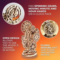 UGEARS 3D puzzle Steampunkové hodiny 2.0, 40 dielikov