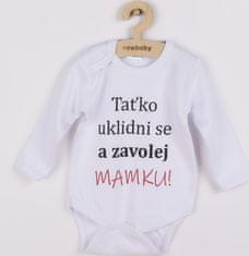 NEW BABY Body s potiskem New Baby a zavolej MAMKU! - dárkové balení 80 (9-12m)