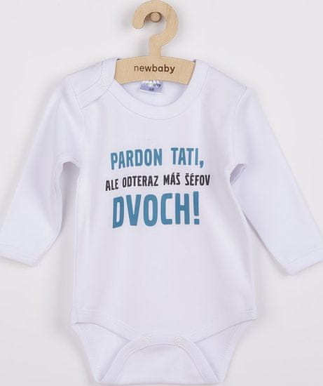 NEW BABY Body s potiskem New Baby Pardon tati,... máš šéfov dvoch! 74 (6-9m)