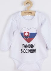 NEW BABY Body s potiskem New Baby Fandím s ocinom biele 50