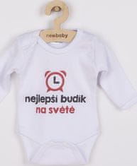 NEW BABY Body s potiskem New Baby nejlepší budík na světě - dárkové balení 56 (0-3m)