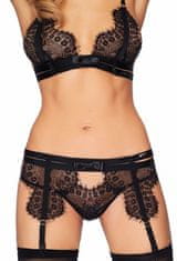 7-Heaven Dámsky erotický podväzkový pás Roca garter belt plus, čierna, 3 XL