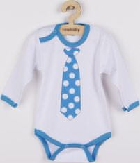 NEW BABY Body s potiskem New Baby s tyrkysovou kravatou 74 (6-9m)