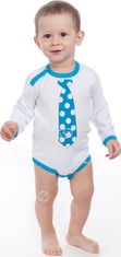 NEW BABY Body s potiskem New Baby s tyrkysovou kravatou 74 (6-9m)