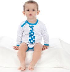 NEW BABY Body s potiskem New Baby s tyrkysovou kravatou 74 (6-9m)