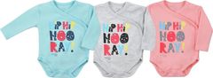 KOALA Kojenecké celorozepínací body Koala Hip-Hip růžové 62 (3-6m)