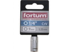 Fortum Hlavica nástrčná 1/4", 9mm, L 25mm