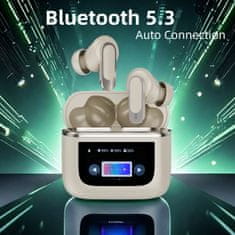 Farrot Bezdrôtové slúchadlá V8 s aktívnou redukciou hluku ANC dotykový displej, bluetooth 5.4 , zlatý