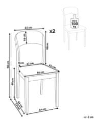 Beliani Jedálenské stoličky Sada 2 ks Svetlé drevo ALVIN