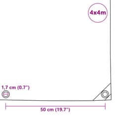 Vidaxl Celta 650 g/m², 4x4 m, biela