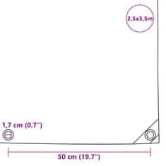 Vidaxl Celta 650 g/m², 2,5x3,5 m, sivá