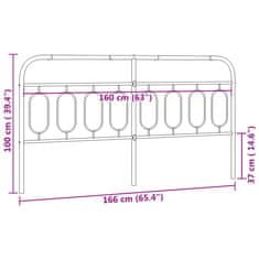 Vidaxl Kovové čelo postele biele 160 cm